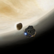 An illustration of the small spacecraft that Rocket Lab is currently developing to cruise through Venus’ clouds.